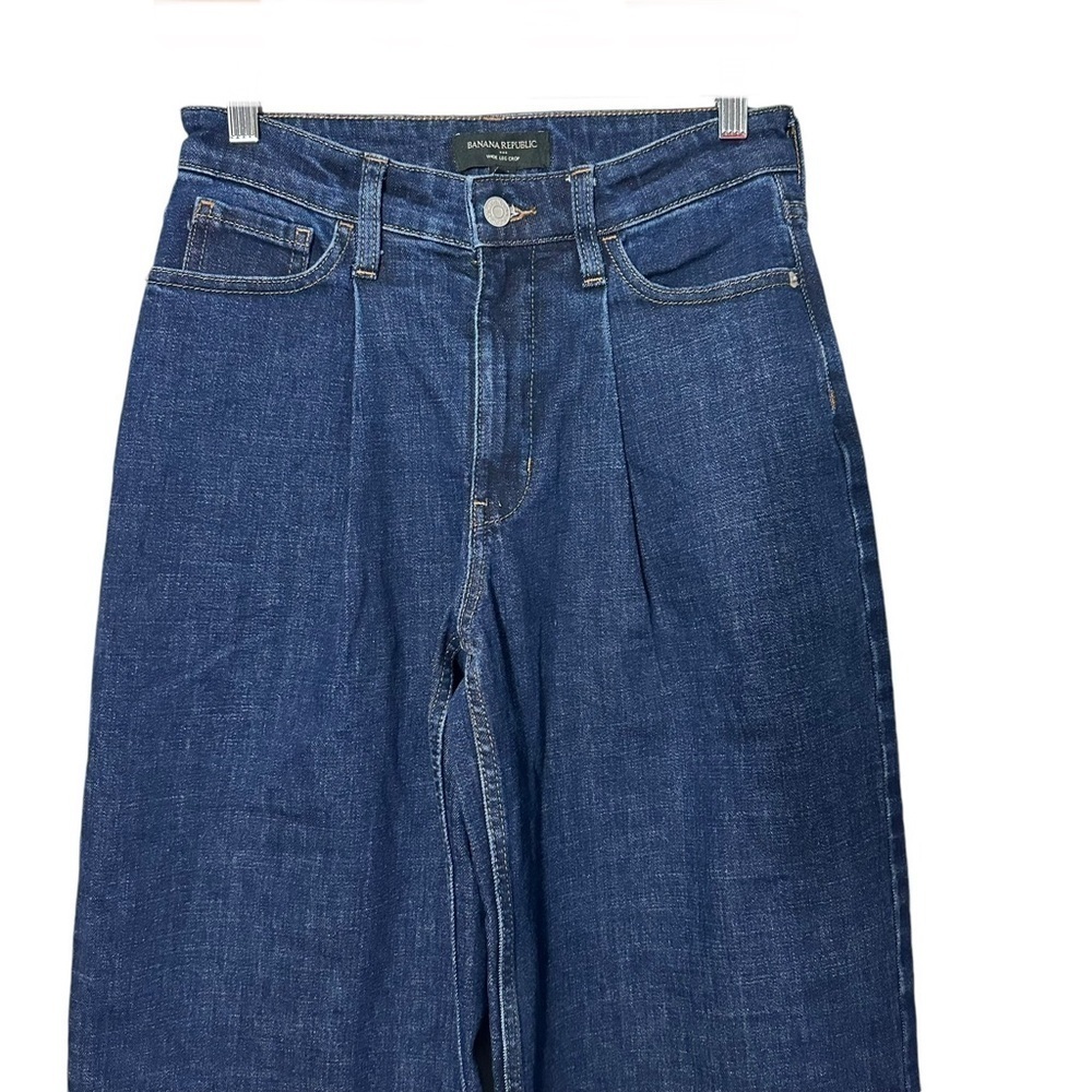 Banana Republic High Rise Pleaded Wide Leg Cropped Jeans - Picture 4 of 8